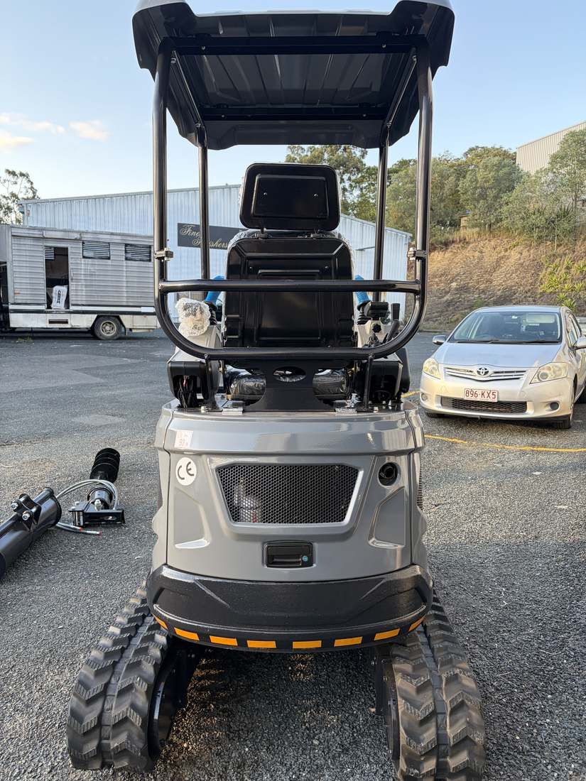JHM14 mini excavator canopy and seat rear view