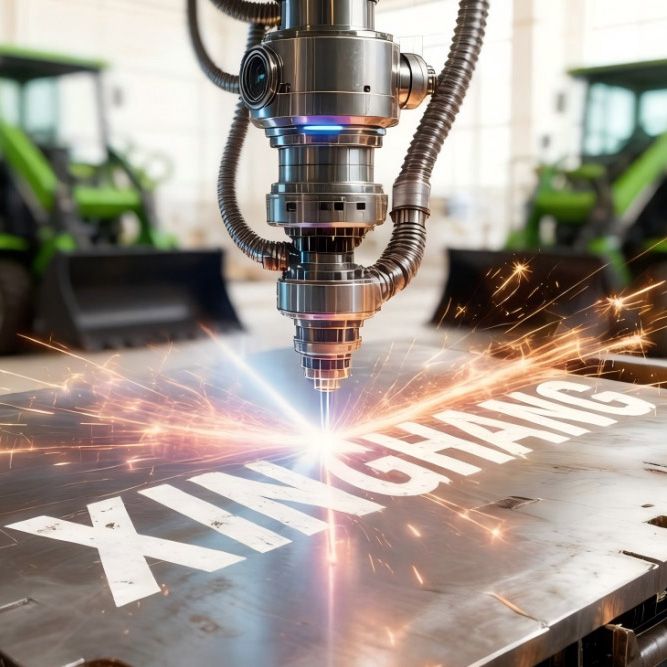 Laser cutting steel at the Xinghang factory
